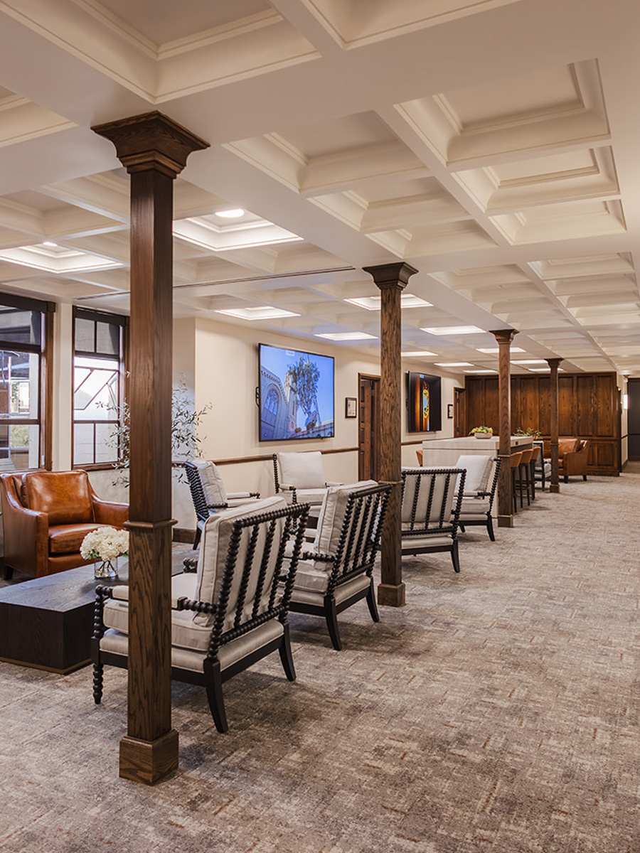 Interior hallway at Bell Tower Plaza